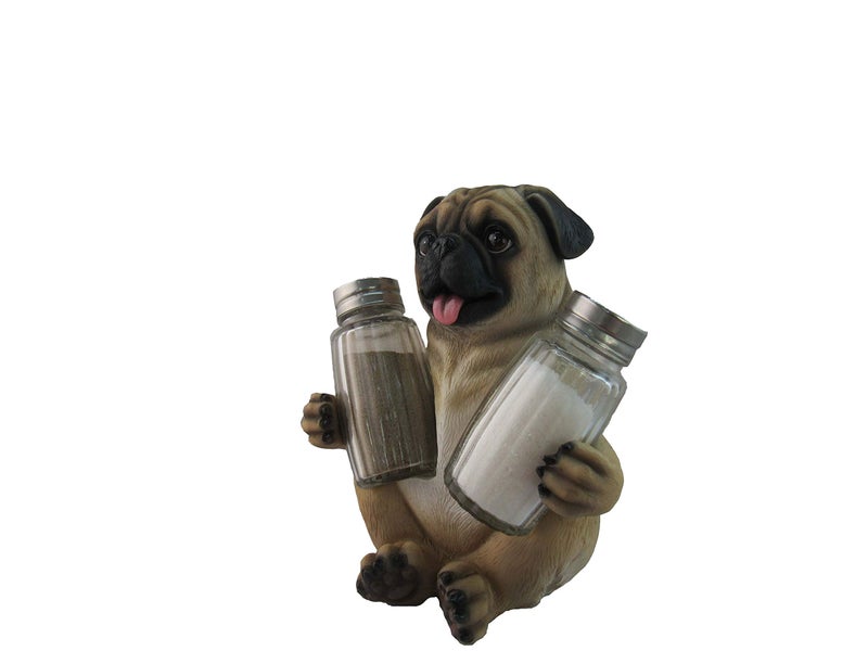 DWK Animal Holder with Salt And Pepper Shaker Set (3 Piece) | Kitchen DÃ©cor and Accessories | Salt and Pepper Shakers | Home DÃ©cor | Home Decorationsâ€¦ (Pug) - Image 2